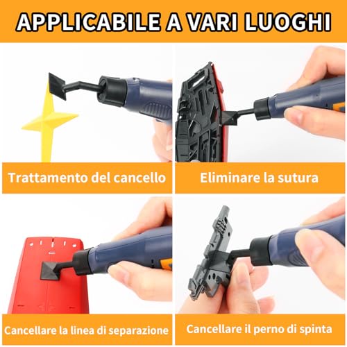 Bucasso Cordless Pen Sander, Variable Speed and USB Charging with LED Light, Multi-purpose Power Tool for Sanding, Polishing, Finishing, DIY Crafts (Blue)