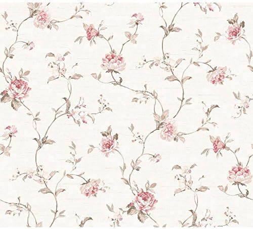 York Wallcoverings ED3211 Luminous Lavender Mini Trail Wallpaper, Pearl, Pale to Deep Pink, White, Beige to Tan