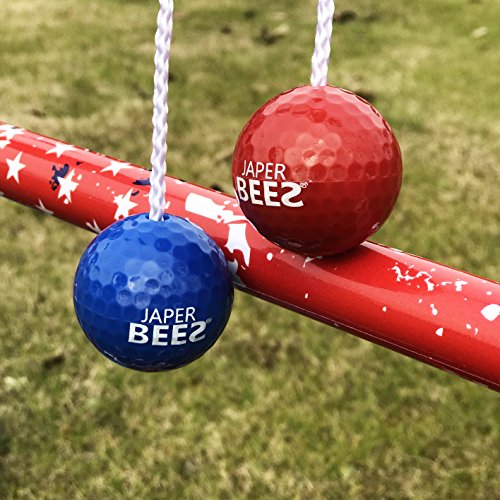 JAPER BEES Patriotic Rope Ladder Golf Toss yard game, Blongo Bolo Ball Lawn Game