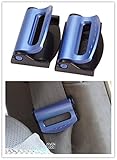 Nicebee 2Pcs Blue Universal Fit Car Seatbelt Adjuster Clip Belt Strap Clamp Shoulder Neck Comfort Adjustment Child Safety Stopper Buckle