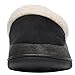NewDenBer Men's Warm Memory Foam Suede Plush Fleece Lined Slip on Indoor Outdoor Clog House Slippers (10.5-11.5 D(M) US, Black Grey)
