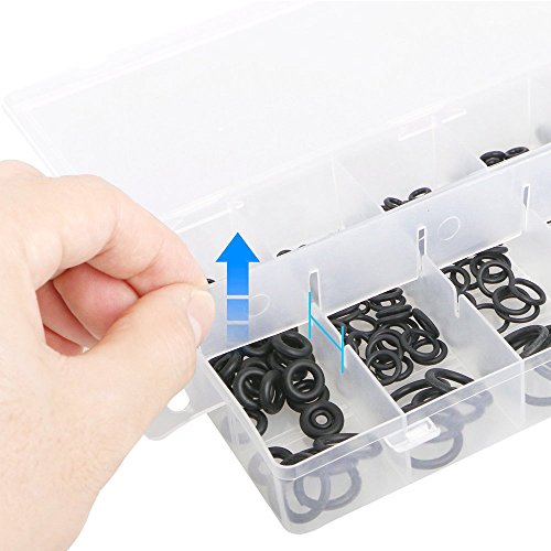 Eyech 18 Sizes Rubber O-Ring Seals Washer Set 225Pcs Sealing Gasket Assortment Kit for Automotive,Electronic,Plumbing,General Repair Replacement(Black)