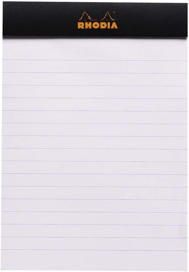 RHODIA 136009C, Stapled Notepad N°13 Black, A6, Lined, 80 Detachable Sheets, White Clairefontaine Paper 80 g/m, Soft - Image 3