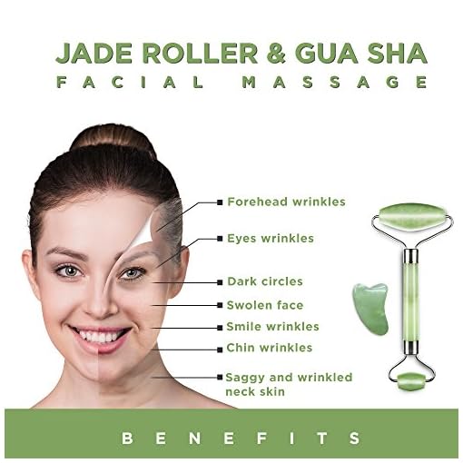 Jade Roller & Gua Sha Scraping Massage Tool By Truweo - Himalayan Anti-aging 100% Natural Facial Jade Stone Set - Face… - Image 5
