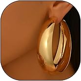 Chunky Gold Hoop Earrings Big Large Thick Hoops Earrings Statement Hoop Dangle Earring for Women Trendy Jewelry Gift