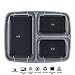 Food Storage Container 15-PACK Meal Prep Container Leak proof Lunch Containers Meal Prep Container Bento Box Container Airtight Lid Dishwasher Microwave SAFE Plastic Food Container 3 Compartments 35oz