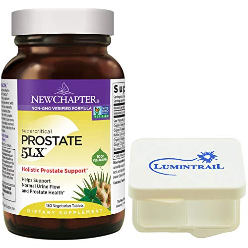 New Chapter Prostate 5LX Supplement for Men with Saw Palmetto - 180 Vegetarian Capsules Bundle with a Lumintrail Pill Case New Chapter Prostate 5LX Supplement for Men with Saw Palmetto - 180 Vegetarian Capsules Bundle with a Lumintrail Pill Case