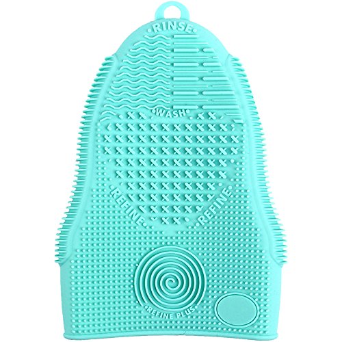 ScivoKaval Makeup Brush Cleaner Glove Mat Mitt Silicone Cosmetic Cleaning Scrubber Tool Face Brushes and Eye Brush Washing Pad Mint Green