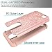 LeYi Compatible for LG K20 Plus case, LG K20 / LG K20 V/LG Harmony/LG K10 2017 / LG LV5/ LG Grace Case with 2PCS Tempered Glass Screen Protector, Glitter Bling Girls Women Phone Case Rose Gold