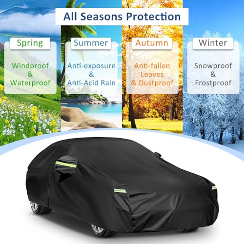 Sailnovo Outdoor Car Cover 7 Layers Car Cover for Toyota Outdoor UV Protection with Zip, Universal Fit (530 x 198 x 120 cm)