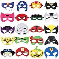 Mizzuco Kids Party Cosplay Masks Felt Party Masks 20 Pieces Multiple Sizes Adjustable Elastic Band for Birthday Halloween Party Supplies to Decoration