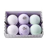 Bath Bomb Gift Set w/ Lavender, Coconut Milk & Lavender and Lavender Chamomile Scented Fizzies Bath Balls | Set of 6, Handmade in USA From Melrose Soaps