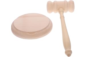 SHINEOFI Wood Gavel and Block Set Wooden Handcrafted Judge Hammer Gavel Sound Block for Judge Lawyer Auction Court Student