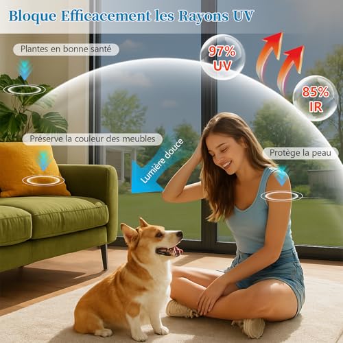 Niviy Mirror Film for Windows, 59.4 x 200 cm, Anti-Heat, Sun Protection and Privacy Anti-UV for Home / Office Windows