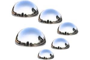 Apofly Gazing Ball Garden Mirrors Garden Hemisphere Ball Mirror Polished Hollow Ball Stainless Steel for Home Garden Ornament Decorations 6PCS