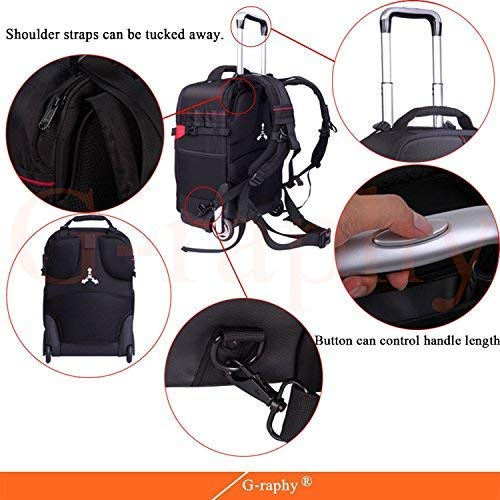 G-raphy Convertible Rolling Camera Backpack Large with Wheels for DSLR Cameras