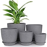 HOMENOTE Plastic Planter 7/6/5.5/4.8/4.5 Inch