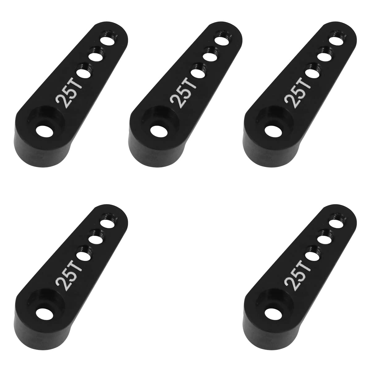 WANGCL 5PCS 25T Servo Horn Aluminum Servo Horn Arm 28mm for 1/10 RC Car RC Crawler Monster Trucks Compatible with FUTABA GM995 GM996R Servo - Black