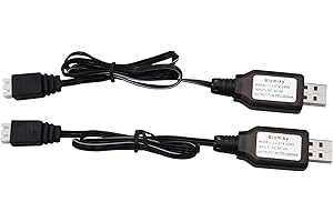 Blomiky 2 Pack 7.4V 1A USB Charger Cable with XH-3P Plug for 7.4V 2S Lipo Battery with XH-3P Connector / 7.4V 1A USB XH-3P 2