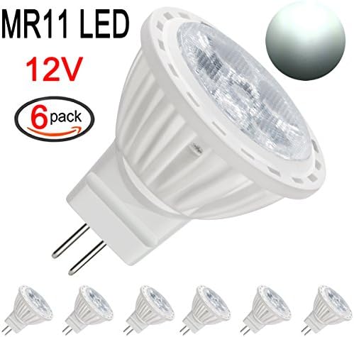 MR11 GU4.0 LED Light Bulbs, 4 Watt, Dimmable 400 Lumen, 12 Volt, 40W Halogen Bulbs Equivalent, Landscape Accent Recessed Track Lighting (6 Pack, Daylight White)