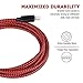 iPhone Charger Xcords 3Pack 10ft Nylon Braided Lightning Cable Fast Charging and Syncing Cord Compatiable with iPhone 8 8P X 7 7P 6 6s 6P 5 5s 5c SE iPad iPod Nano(Redblack)