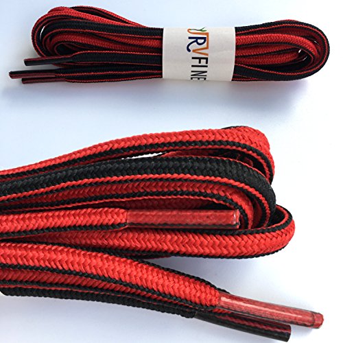 YJRVFINE 1 Pair 45.28" Oval Shoelaces for Athletic Shoes Sneakers Shoe Laces Canvas Shoe Strings(Black Red)