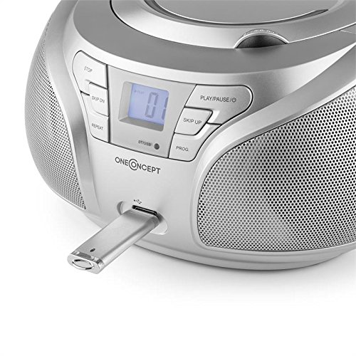 OneConcept Radio Stereo Portatile Con Lettore CD - FM, AUX, USB, SD, Altoparlanti, Telecomando, 3W - Foto 4