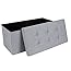 GMMH Sgabello Originale Box Pieghevole – 76x38x38 Cm, Pouf Poggiapiedi In Ecopelle, Capacità 80L, Portata 300 Kg - 3