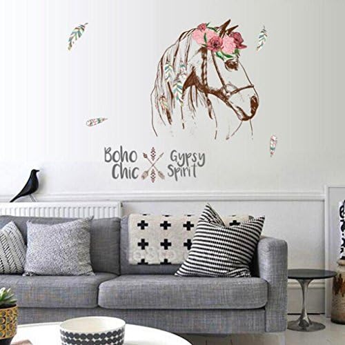 Wall Stickers,GOODCULLER Horse Head Stickers Decorative Creative Removable Wall Stickers Home Decor
