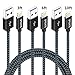 SPEATE Phone Cable 3pcs 3FT 6FT 10FT Nylon Braided Cord Charger Compatible with PhoneX/Phone8/8Plus/7/7Plus/6/6s/6Plus and More (Black+Blue)