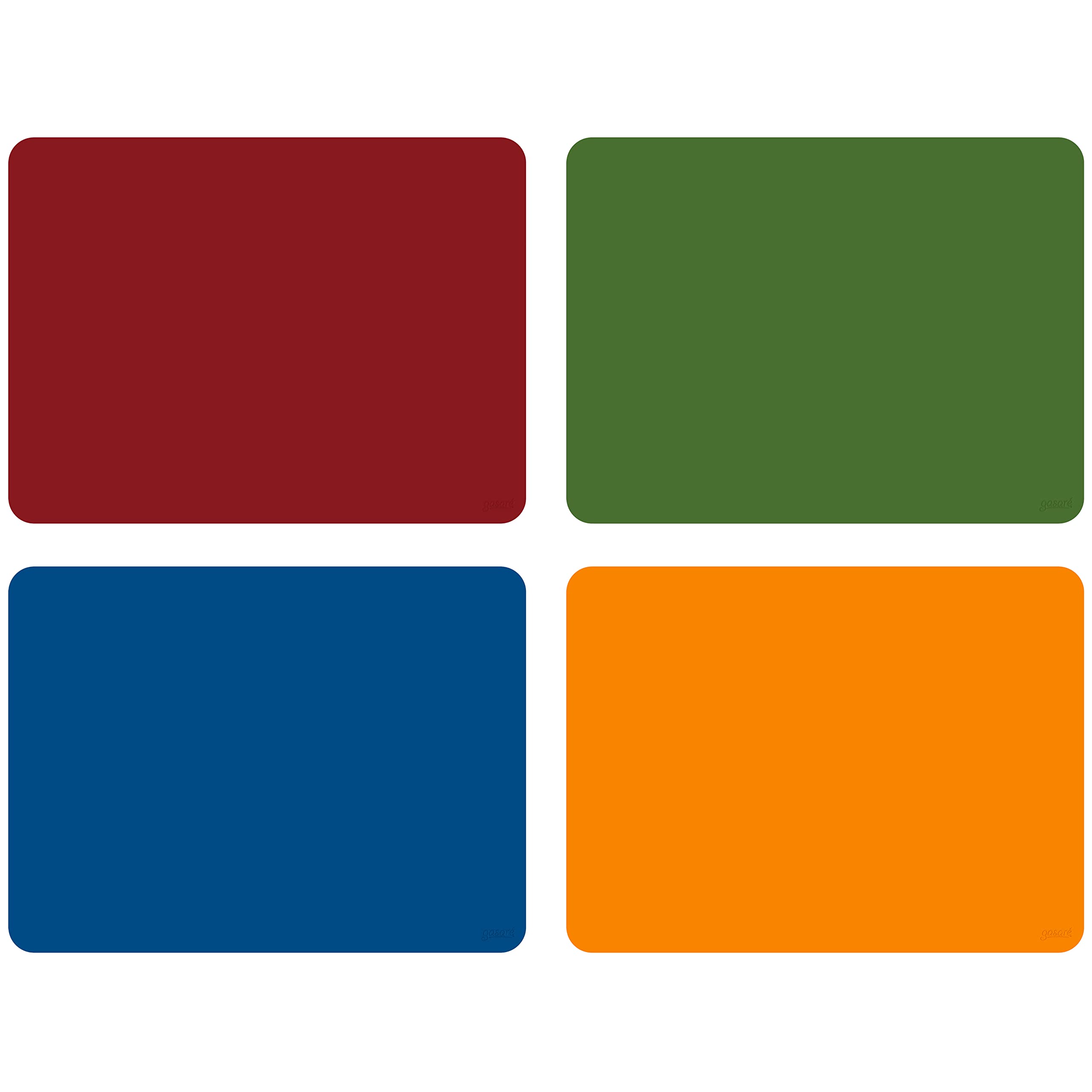 GASARÉ, Placemats Set of 4, Silicone Placemats, Table Mats, Non-Slip, Easy to Clean, Heat Resistant, Flexible, 20% Thicker, 16 x 12 inches x 1.1mm, Multicolor