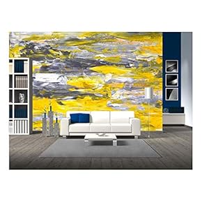 Grey and Yellow Abstract Art Painting