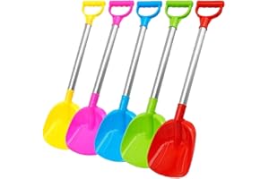 Gorilley 5PCS Kids Snow Shovel Toys for Winter Square Small Digging Shovels with Plastic Scoop for Beach Driveway Car Garden