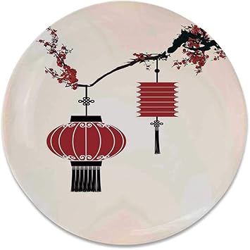 Amazon Com Yoliyana Lantern Ceramic Decorative Plate Chinese