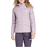 adidas Womens Synthetic Insulated Hooded Jacket Hiking Athletic Outerwear Casual - Purple