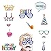 Birthday Photo Booth Props - Fully Assembled, No DIY Required Birthday Party Masks - Colorful and Durable Birthday Party Photobooth Props - Blend of Hats, Glasses, Mustaches, Lips (18 pcs)