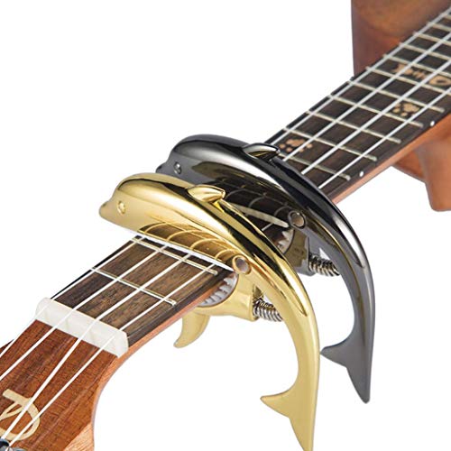 XKSIKjian's Guitar Accessorie, Dolphin Capo Clamp Metal Change Tone Clip Acoustic General Musical Instrument Accessories - Black
