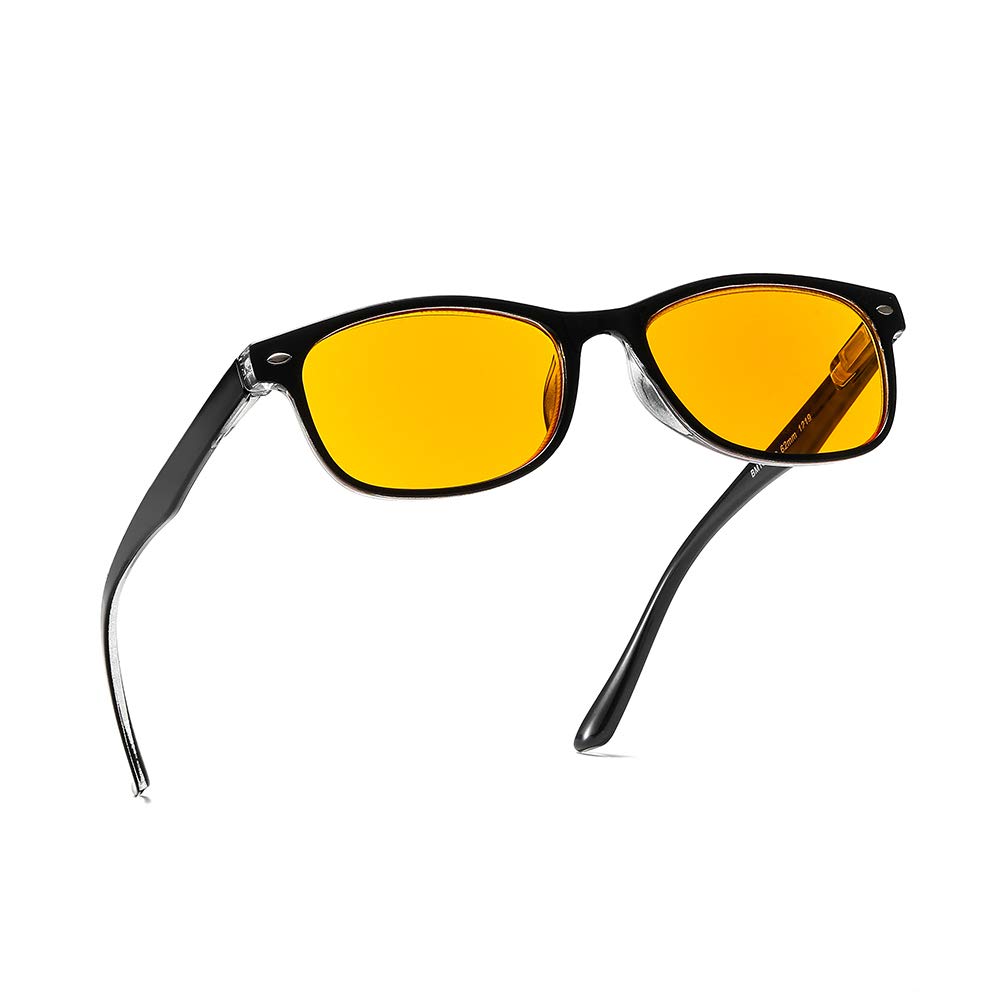 Photo 1 of Suertree Blue Light Blocking Computer Glasses Orange Yellow Lens Eyewear Anti Blue Gaming Glasses PC Eyeglasses for Women Men 1.5X