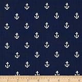 Michael Miller Out To Sea Anchors Away Navy Fabric By The Yard