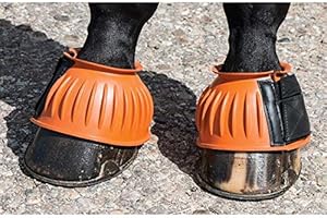 Dura-Tech Ribbed Rubber Double Lock Bell Boots for Horses | Ultimate Horse Protection | Heavy-Duty Impact Shield | No-Rub Design | Secure Double Lock Closure