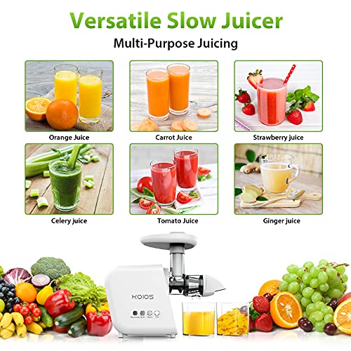 KOIOS Slow Juicer, Masticating Juicer Extractor, Cold Press Juicer