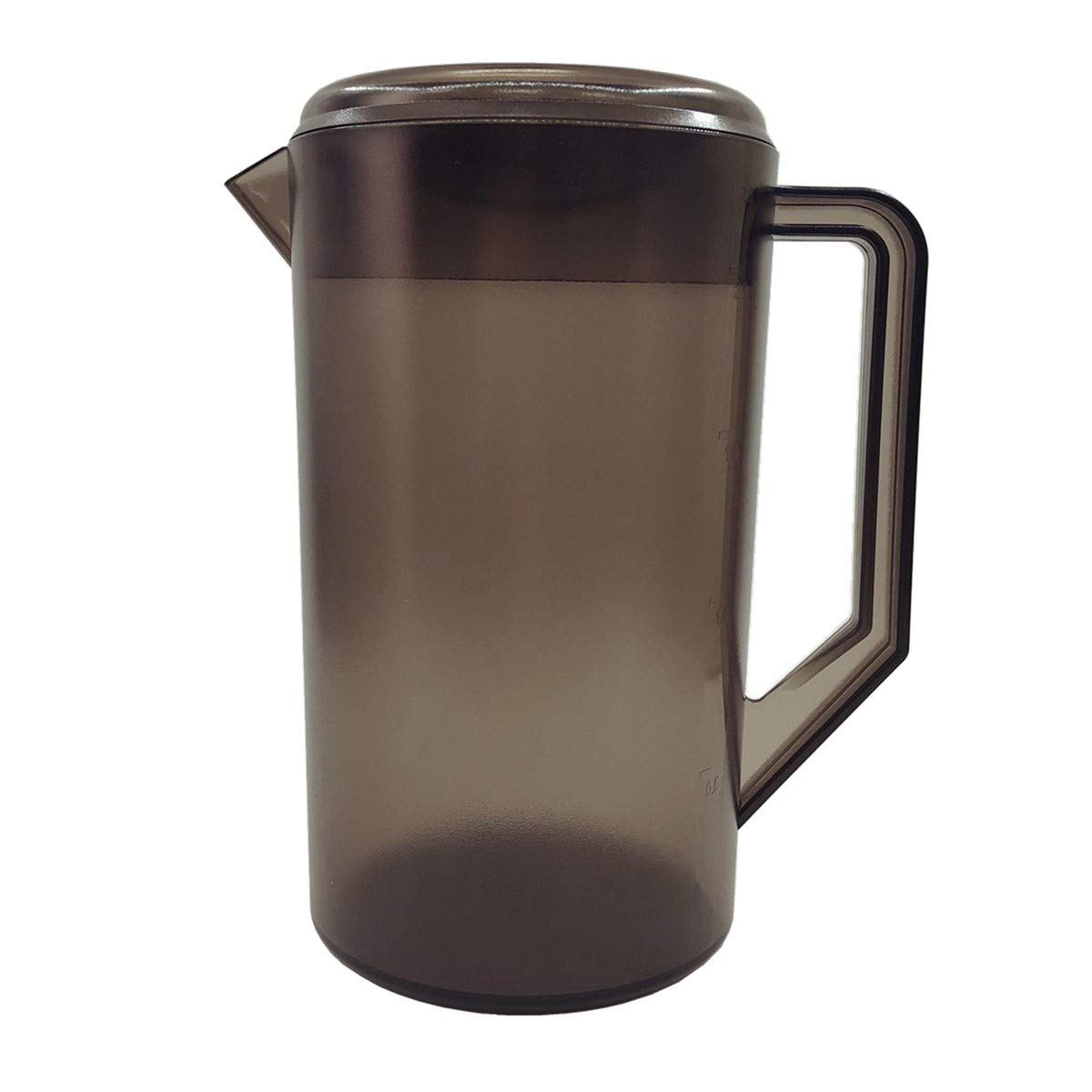 Plastic Pitcher Pot Jug with Lid for Hot/Cold Water, Ice Tea and Juice, 2.3L, Brown