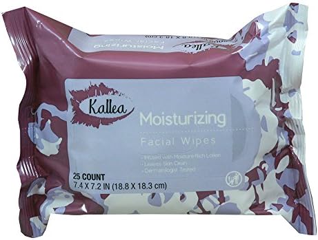 Kallea Moisturizing Makeup Remover Towelettes & Facial (Face) Wipes, 25 Count