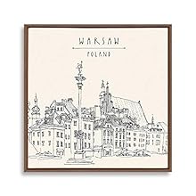 signwin Framed Canvas Wall Art Travel Architecture Sketch Canvas Prints Home Artwork Decoration for Living Room,Bedroom - 24x24 inches