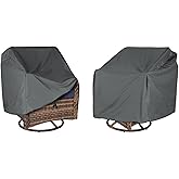 Outdoor Swivel Lounge Chair Cover 2 Pack, (37.5" L x 39.25" W x 38.5" H) 100% Waterproof Heavy Duty Outdoor Chair Covers, Patio Furniture Cover for Swivel Patio Lounge Chair (Grey)