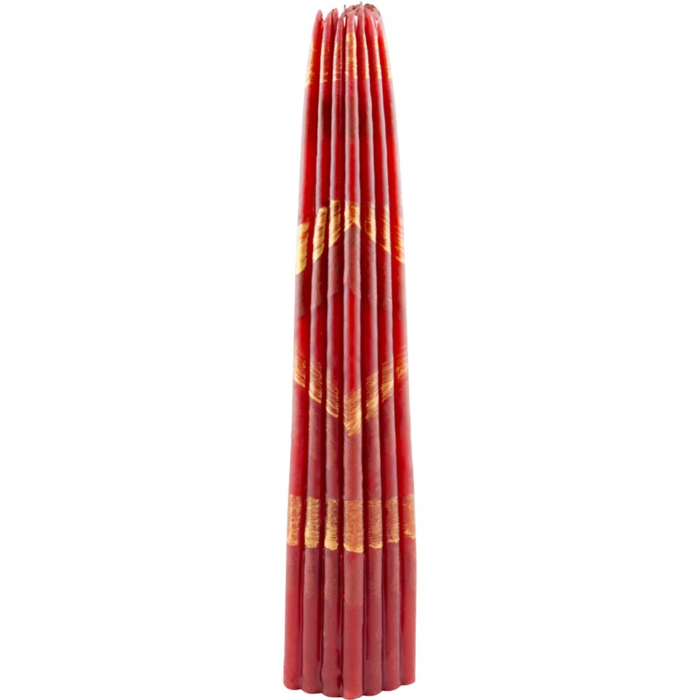 Diveevo 33 Candles from Jerusalem – Bundle of Red Beeswax Ritual Candles – Holy Fire – Orthodox Church Candles for Prayer & Religious Ceremonies