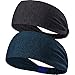 Headbands with Button for Nurse Doctors Mask Ear Saver Bands Relieving Pressure from Ears Set of 2 (Black)