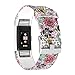 RedTaro Bands Compatible with Fitbit Charge 2, Replacement Accessory Wristbands Floral Design Small
