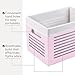 Wooden Storage Bin Containers - Decorative Closet, Cabinet and Shelf Basket Organizers Lined With Machine Washable Soft Linen Fabric - Pink, Large