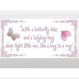 Butterfly Kiss Ladybug Hug Quote Removable Vinyl Wall Sticker Saying Butterflies Ladybugs Lady Bug Decals Quotes Childrens Nursery Baby Room Decor Girls Bedroom Walls Decorations Childs Decal Stickers